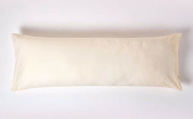 Homescapes Egyptian Cotton Body Pillowcase, 200 TC Percale, Beige