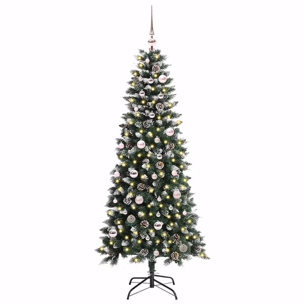 Berkfield Home Artificial Christmas Tree with 150 LEDs, Green, H x W x D: 150 x 66 x 66 cm – 2