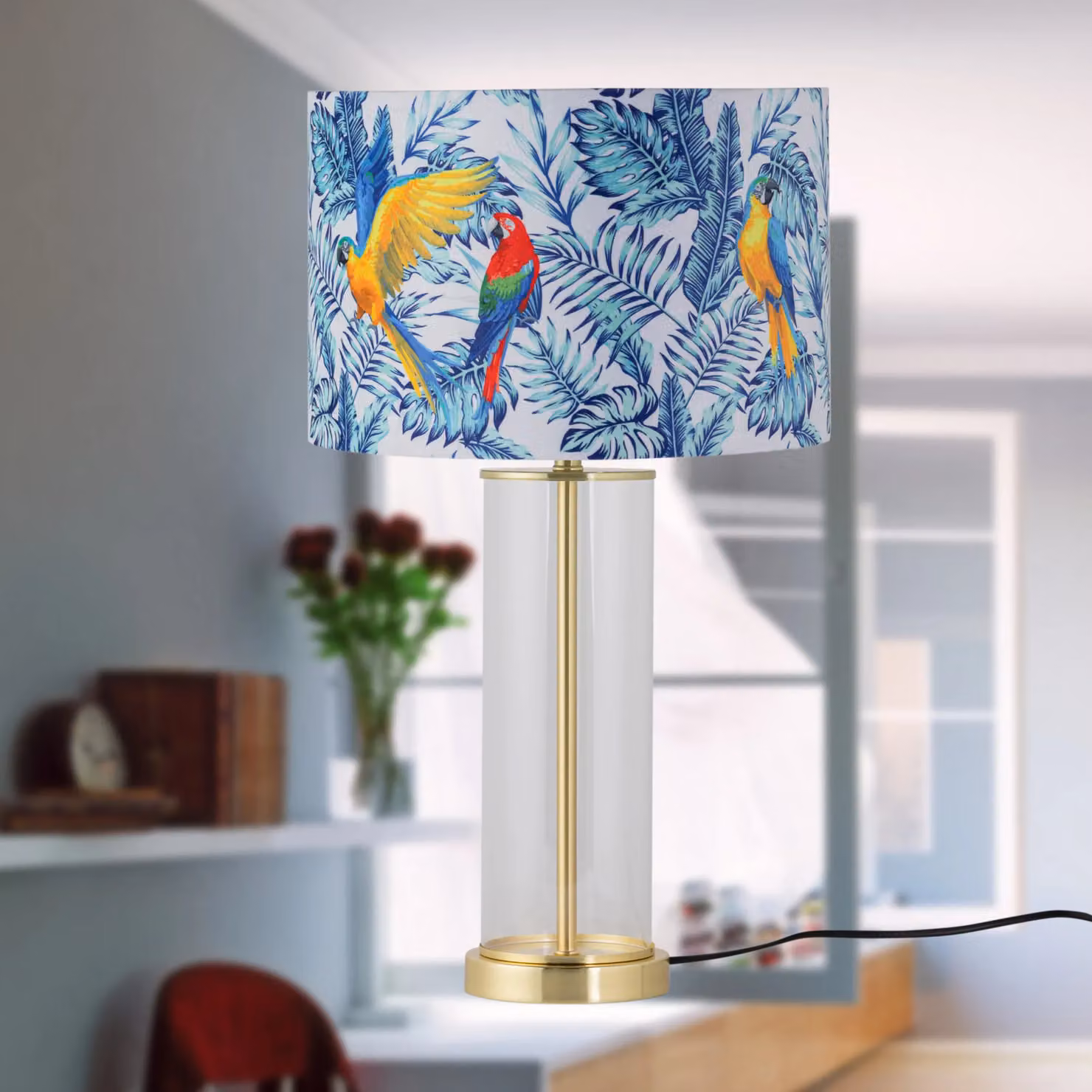 First Choice Lighting Aura Set of 2 Table Lamps in Gold and Satin Brass with Velvet Shades – 4