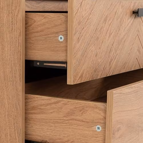 Seconique Leon 3 Drawer Chest in Brown and Black with Lock, W/D/H: 80 x 40 x 79 cm – 4
