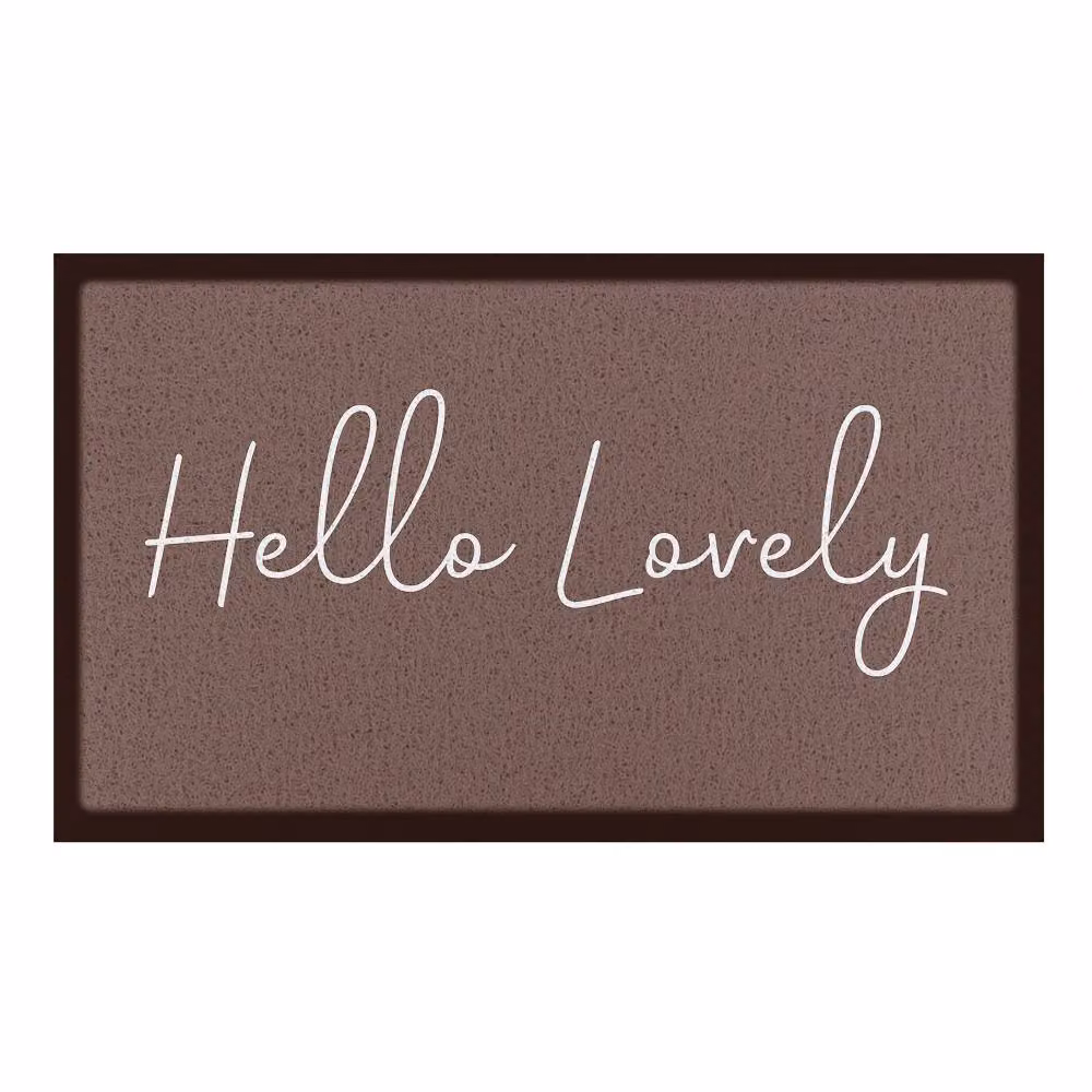 Artsy Mats Hello Lovely Chocolate Brown Indoor Outdoor Doormat W: 70 cm, D: 40 cm – 2