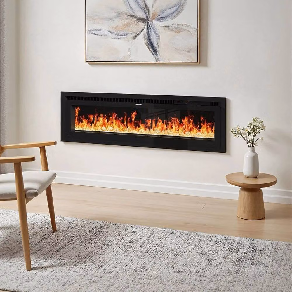 FORGEVIO 50 Inch LED Electric Inset Fireplace in Black – 3