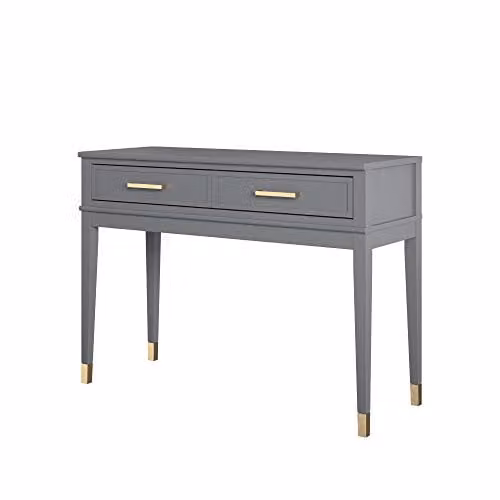 DHP Furniture Westerleigh Console Table, Grey and Gold, W: 105 cm, D: 40 cm, H: 76 cm