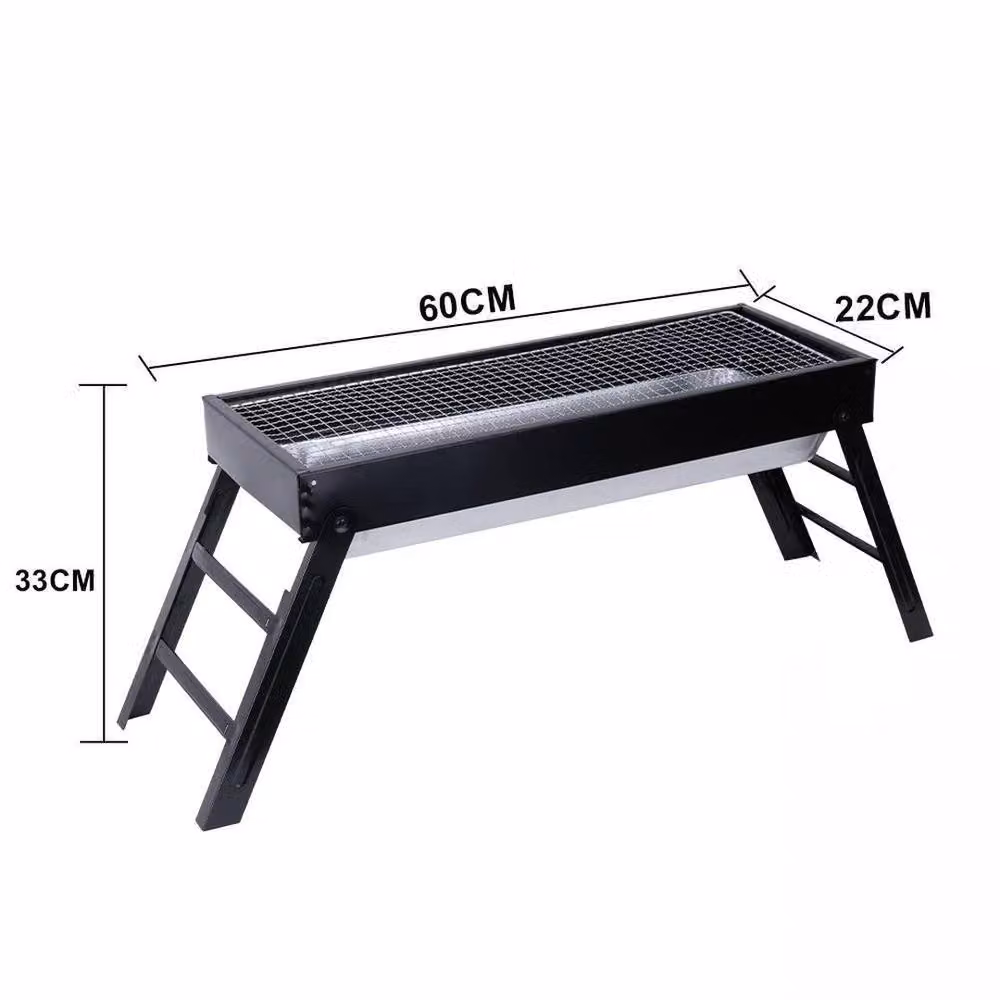 NESTLUNE Large Portable Charcoal BBQ Grill in Black Stainless Steel for Camping – 2