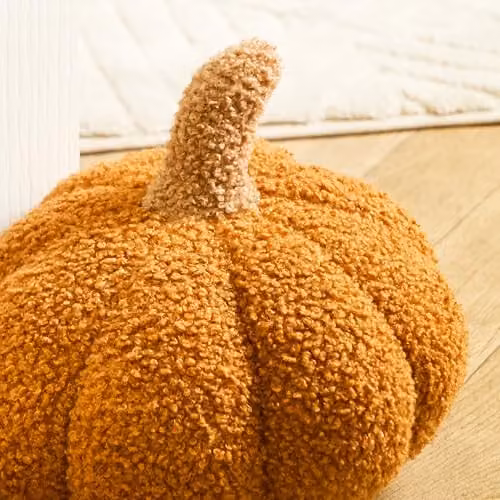 OHS Halloween Pumpkin Boucle Decorative Weighted Doorstop in Orange, W/D/H: 23 x 23 x 12 cm – 2