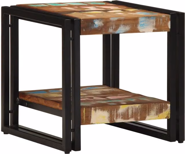 Berkfield Home Multicolour Reclaimed Solid Wood Coffee Table W/D/H: 40 x 50 x 38 cm