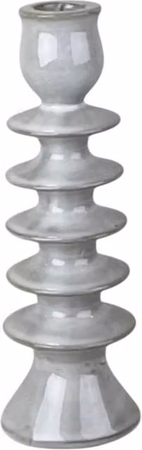 Four Candle Glazed Ceramic Taper Candle Holder in Grey – 1