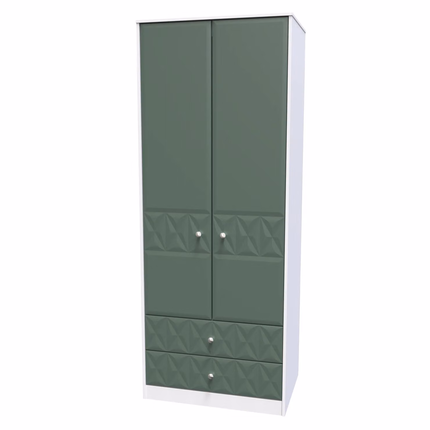 Ready Assembled Toledo 2 Door 2 Drawer Wardrobe in Green and Black – 2