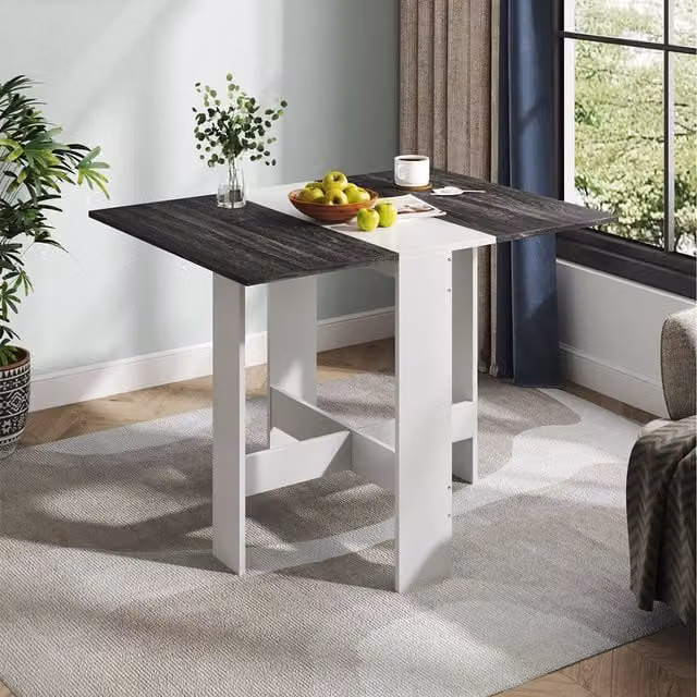 Komore Modern Rectangular Folding Dining Table in Grey MDF