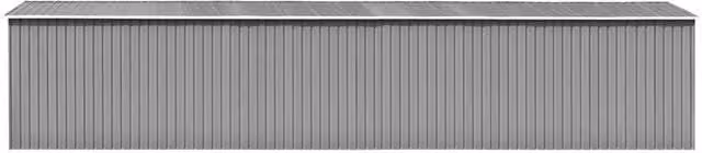 Berkfield Home Grey Galvanised Steel Garden Shed with Sliding Doors W/D/H: 990 x 257 x 181 cm