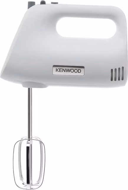 Kenwood 450W Mains Hand Mixer in White and Silver with Stainless Steel and Plastic Components