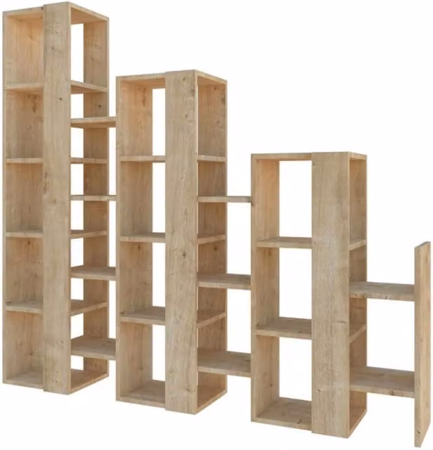 Decortie Lift Room Separator Bookcase Display Unit in Oak