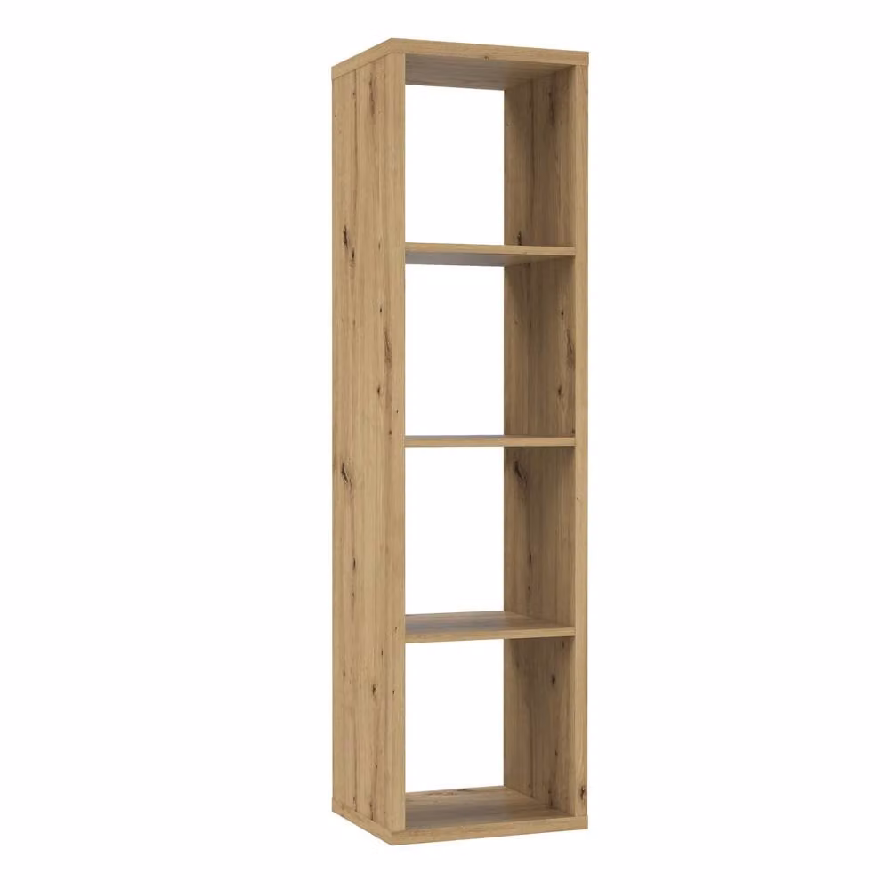 Wyld Haus Shanghai Artisan Oak 4 Cube Storage Unit with 3 Shelves in Natural Brown – 2
