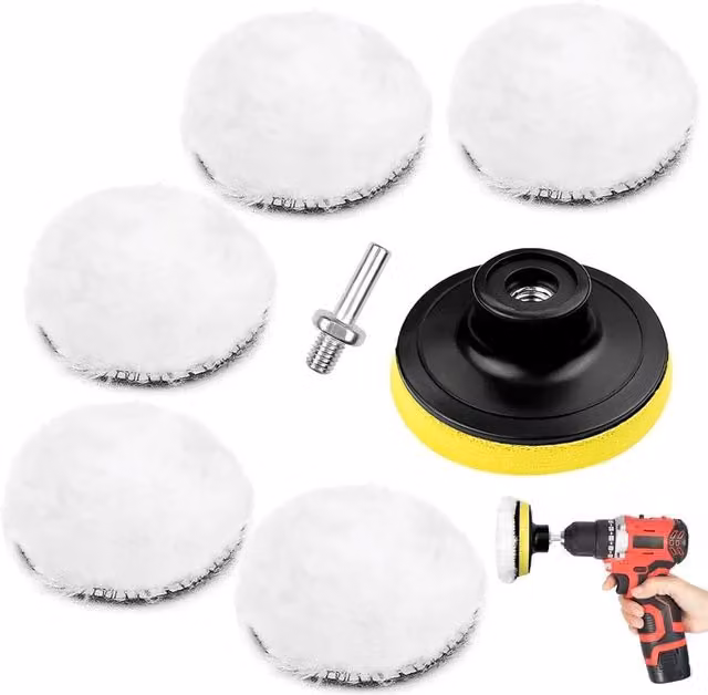 FLAVORA Polishing Pad Sponge Mop Buffing Kit, White, W: 520 mm