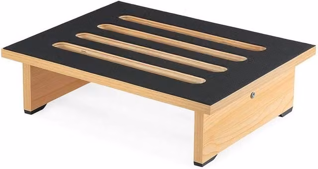 Kelvenix Non-Slip Wooden Step Stool in Natural Brown and Sand
