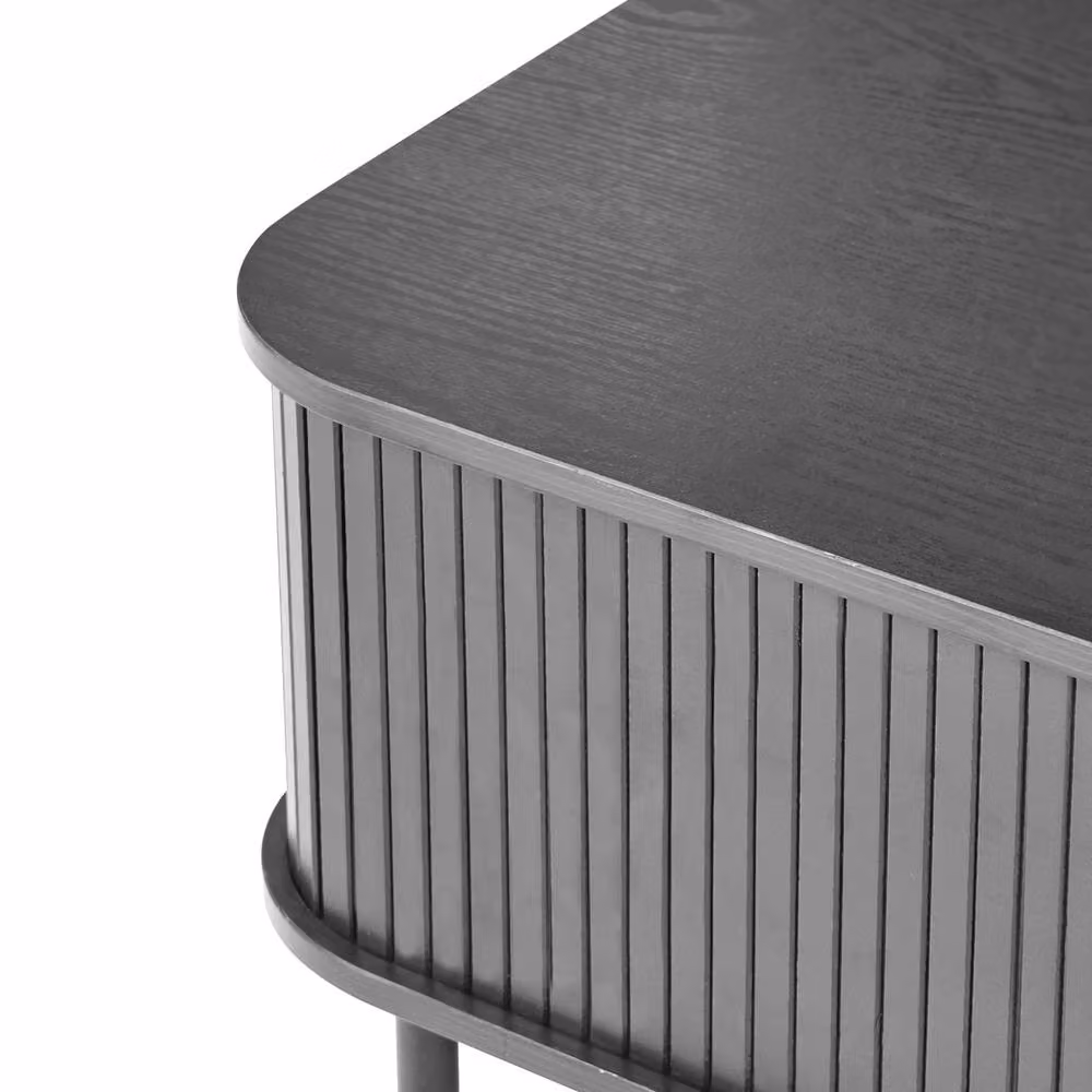Wyld and Coco Black Laminated Wood and Metal Coffee Table with Sliding Storage, W/D/H: 120 x 60 x 41 cm – 4