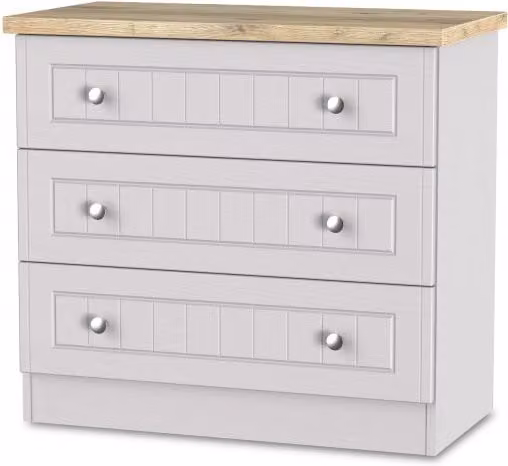 Welcome Vienna 3 Drawer Low Chest of Drawers in Grey
