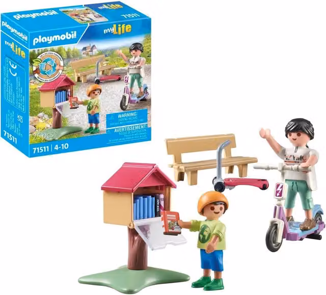 Playmobil Book Exchange in Green and Pink