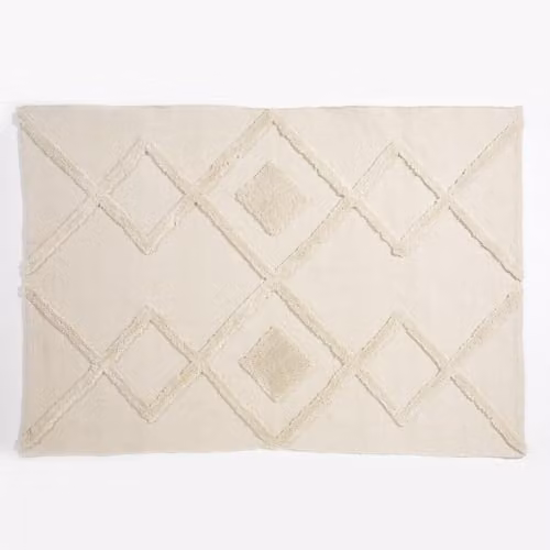 Esselle Windsor Geo Hand Tufted Diamond Rug in Beige, W/D: 120 x 170 cm – 1