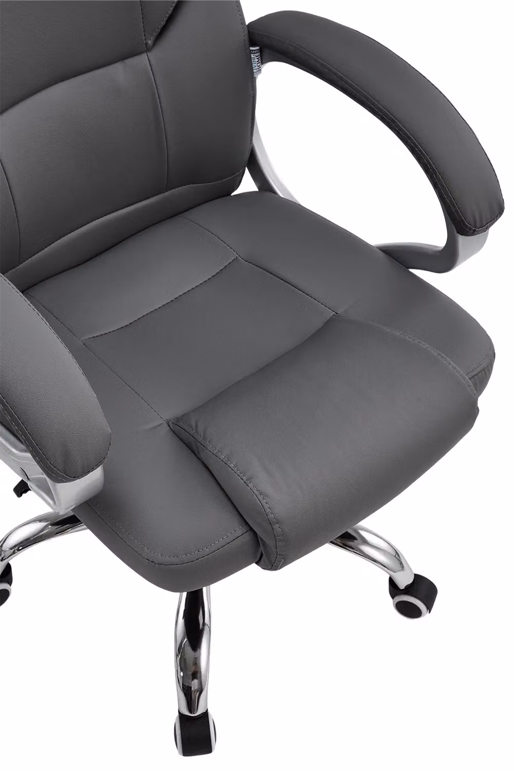 Living and Home Grey Synthetic Leather Swivel Gaming Office Chair with Headrest and Armrests – 4
