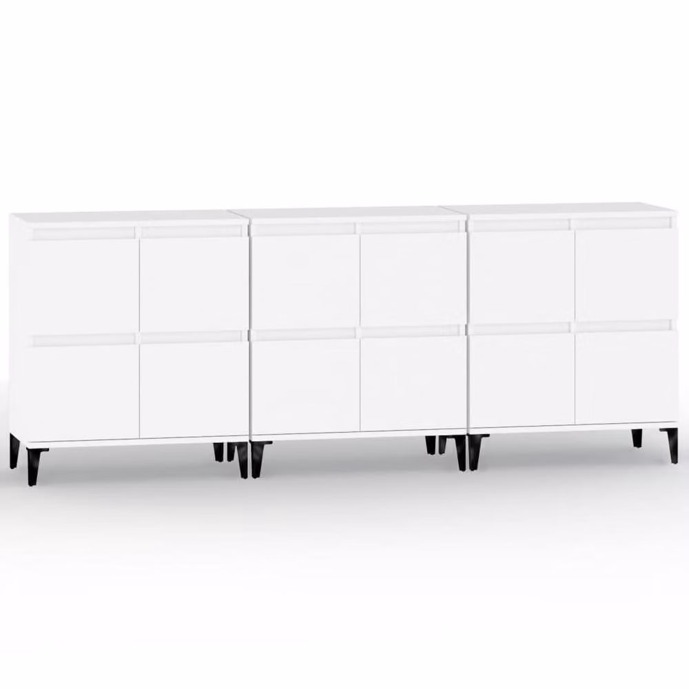Berkfield Home Set of 3 White Modern Sideboards in Engineered Wood, W/D/H: 60 x 35 x 70 cm – 2