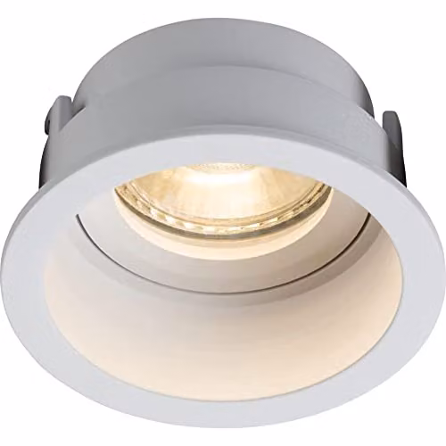 Knightsbridge Dipa Single Fixed Round Anti-Glare Recessed Downlight in White – 1