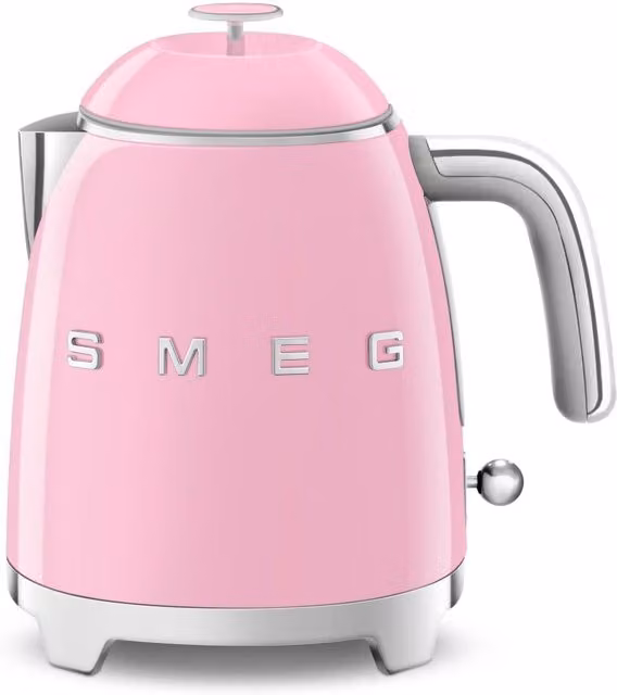 Smeg 50s Style Mini Kettle in Pink with Auto Shut-off and Stainless Steel