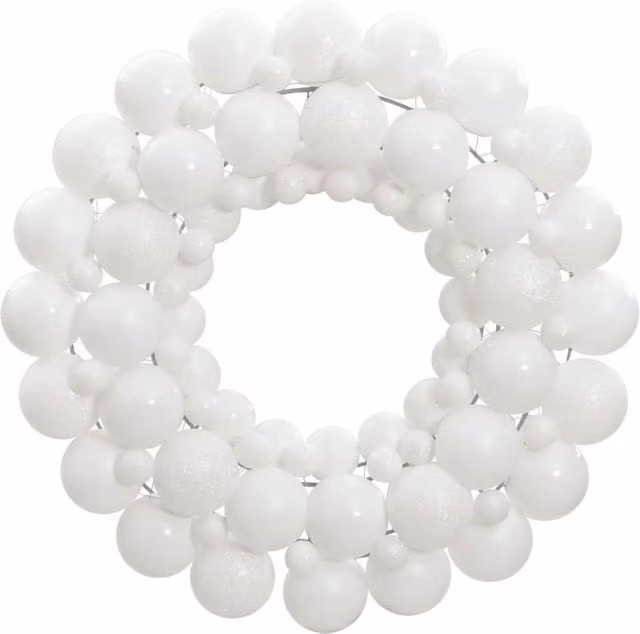 Berkfield Home White Christmas Wreath, Diameter: 45 cm