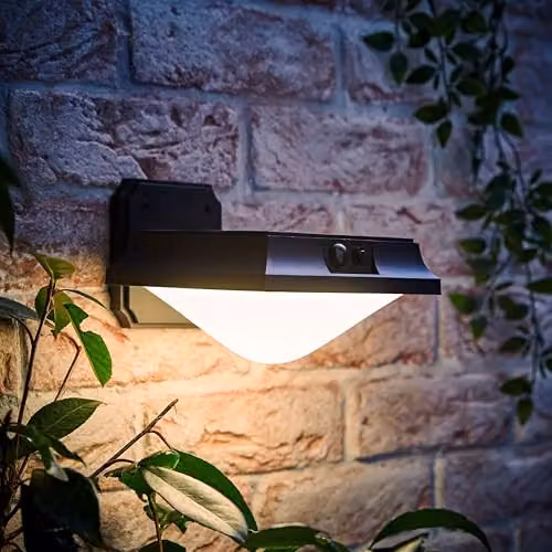 ValueLights Solar Powered LED Motion Sensor Outdoor Wall Downlighter in Black – 2