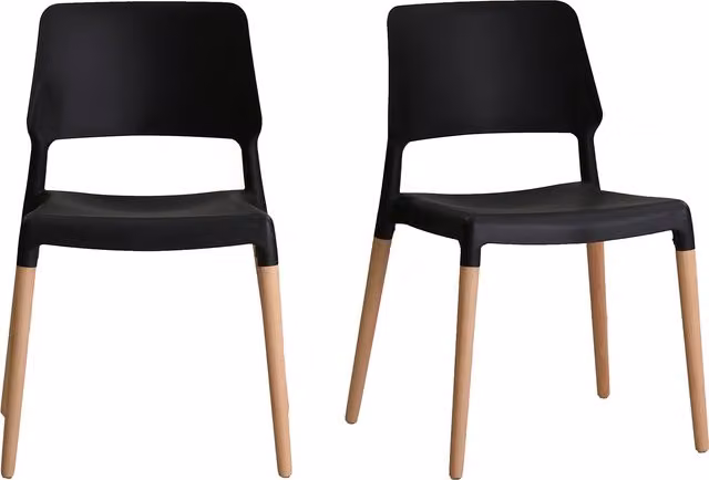 LPD Home Pair of Riva Dining Chairs in Black