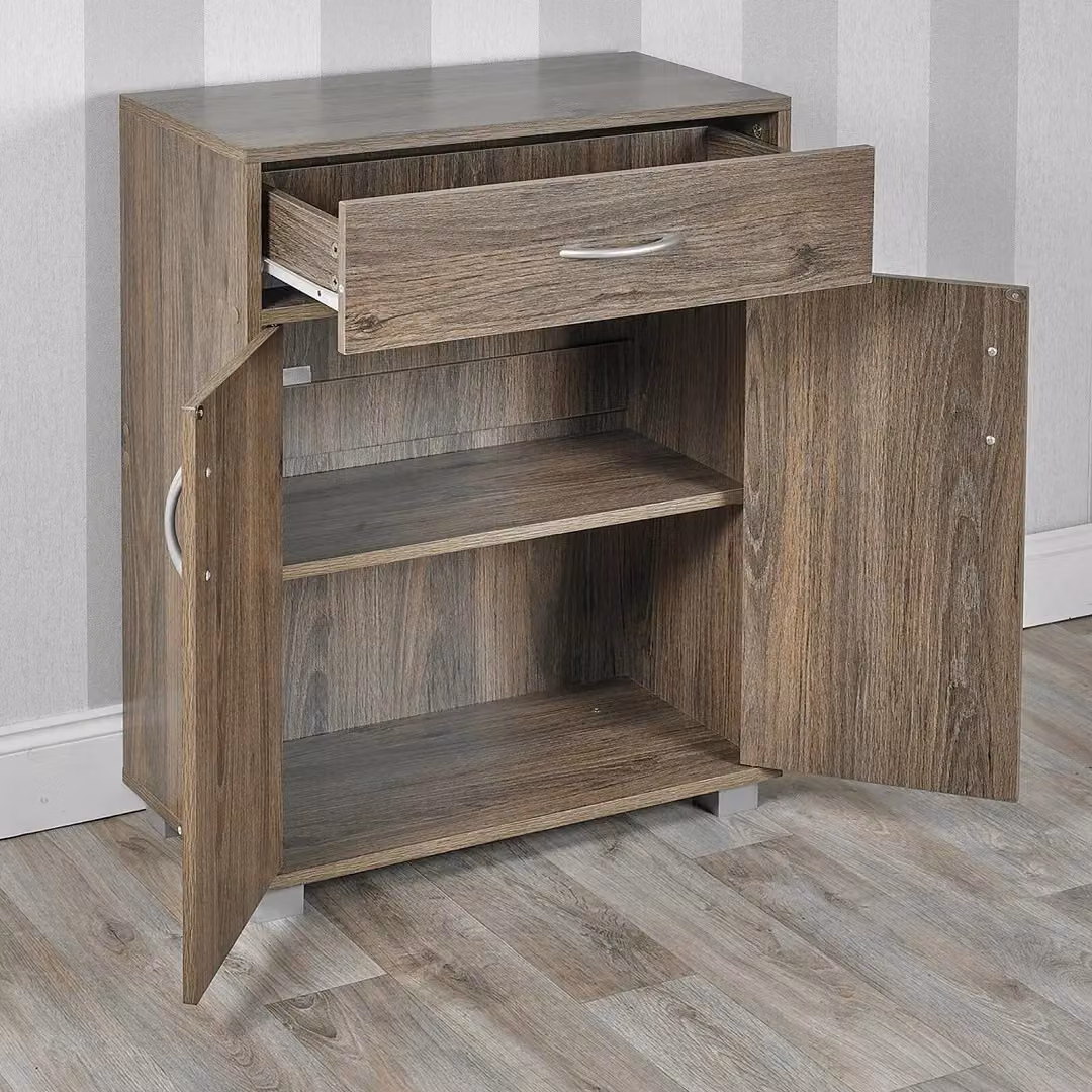 EONLION Small 2-Door Sideboard with Drawer, Modern Wooden Hallway Storage Cabinet in Light Oak – 6