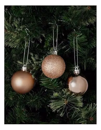 Shatchi 12-Piece Shatterproof Christmas Bauble Hanging Decorations in Gold and Silver – 2