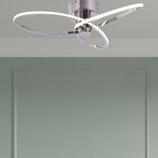 Pagazzi Lighting Reggie LED Semi Flush Ceiling Light in Polished Chrome and Silver