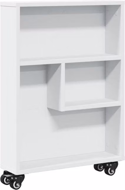 Berkfield Home Narrow Storage Trolley in White, W/D/H: 48 x 13 x 68 cm
