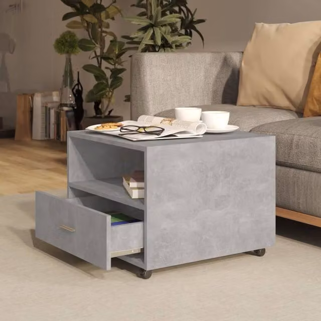 Berkfield Home Decorative Coffee Table in Concrete Grey, W/D/H: 55 x 55 x 40 cm – 1