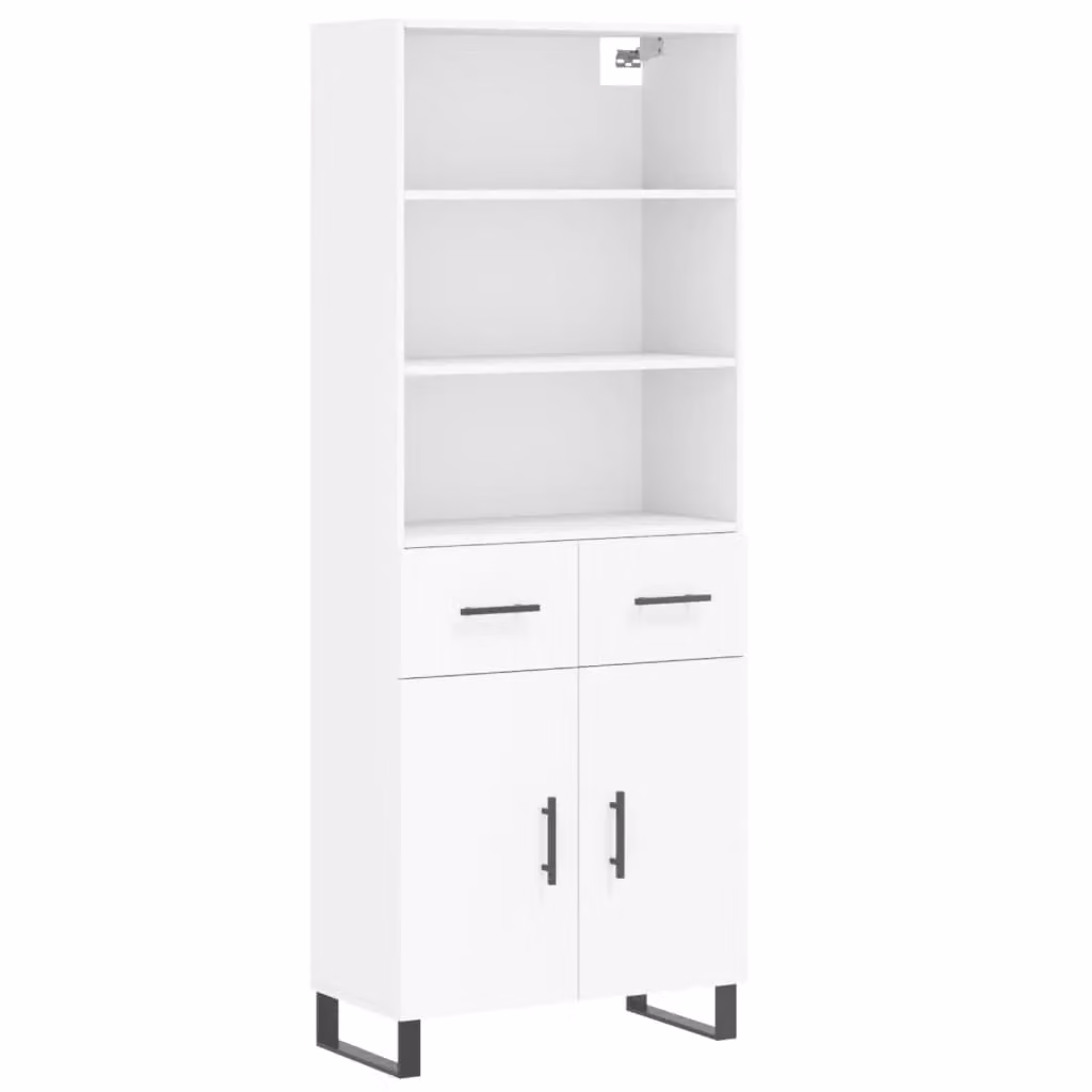 Berkfield Home Modern White Matt Highboard W/D/H: 69.5 x 34 x 180 cm – 2