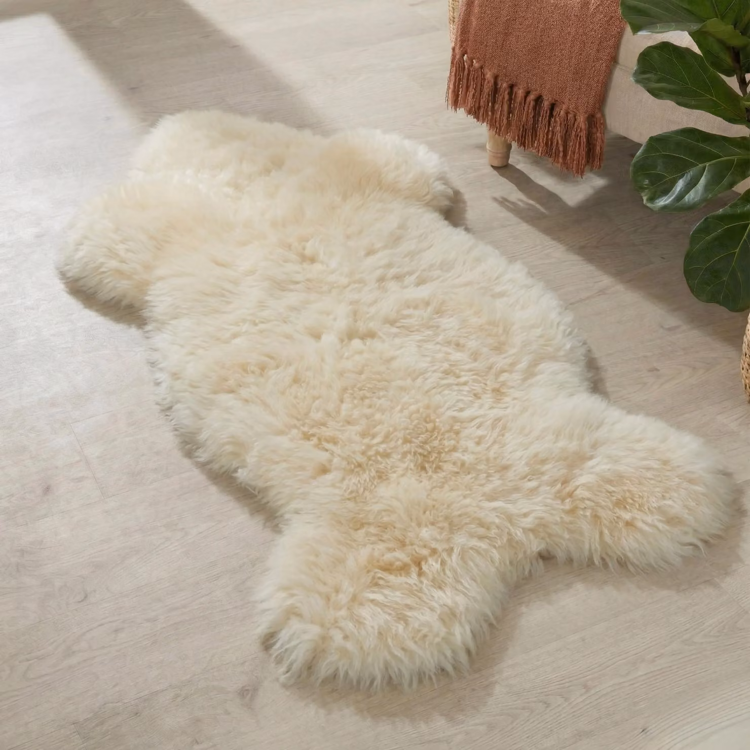 Simply Sheepskin White Genuine Sheepskin Rug, W: 100 cm, D: 90 cm, H: 60 cm – 2