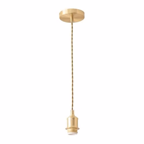 ValueLights Shaw Adjustable Single Pendant Ceiling Light in Gold, Brass, Chrome or Black – 1
