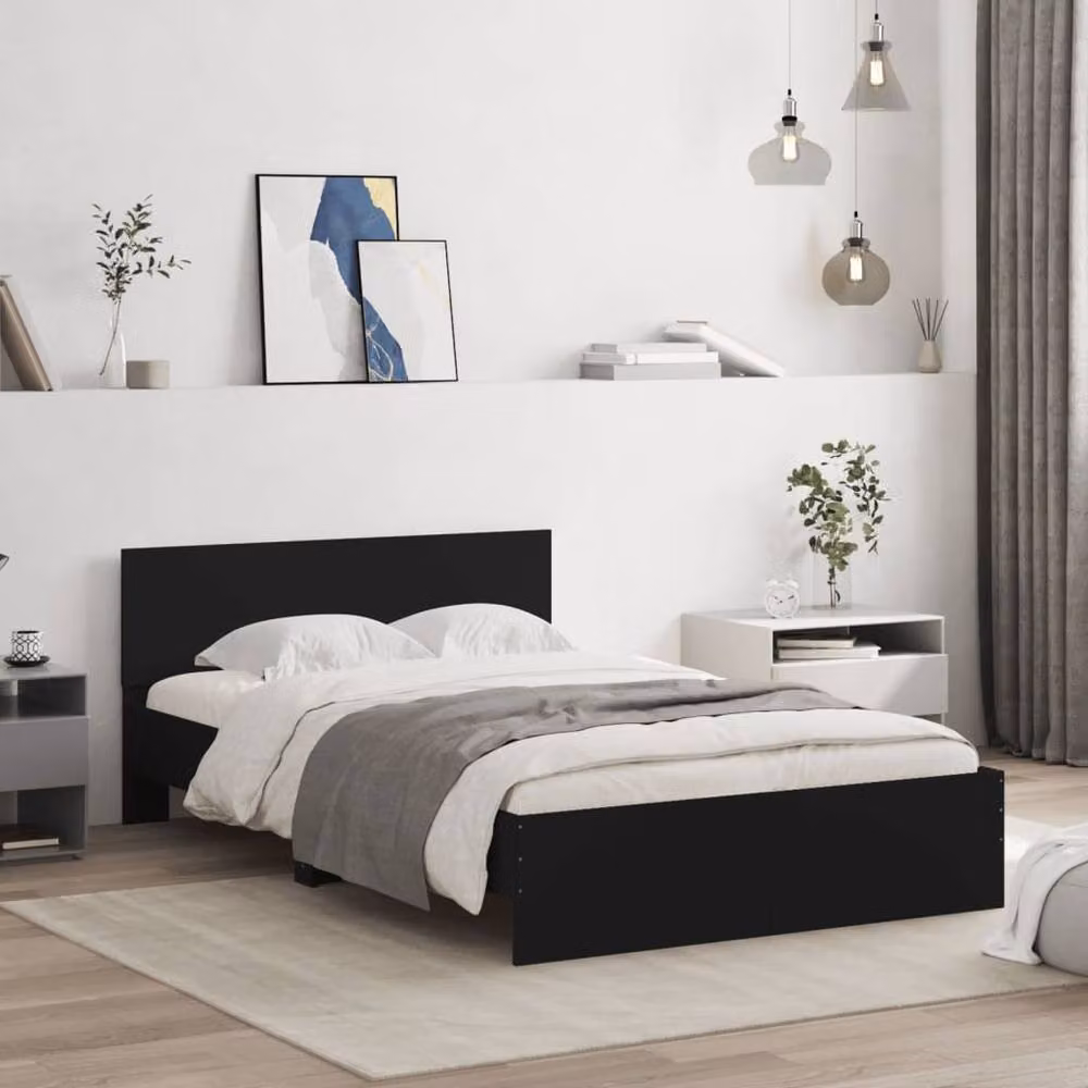 Berkfield Home Small Double Bed Frame with Lift Up Base, Black, W: 120 cm, D: 190 cm, H: 70 cm – 2