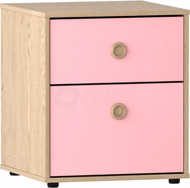 Kelvenix 2 Drawer Chest of Drawers in Pink for Childrens Bedrooms, W/D/H: 39.5 x 39.5 x 45.7 cm