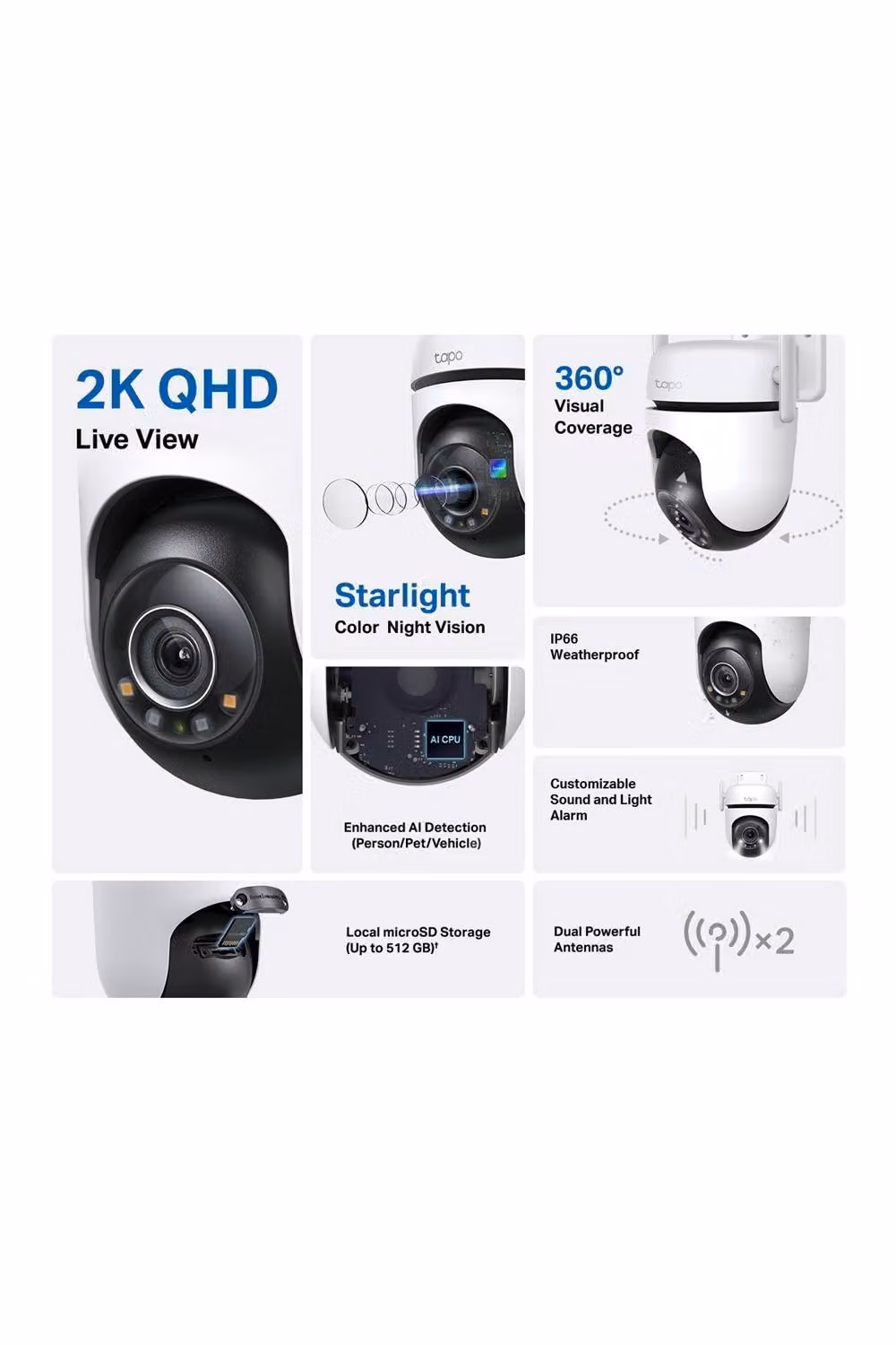 TP-Link Outdoor Pan/Tilt Wi-Fi Security Camera, White – 2