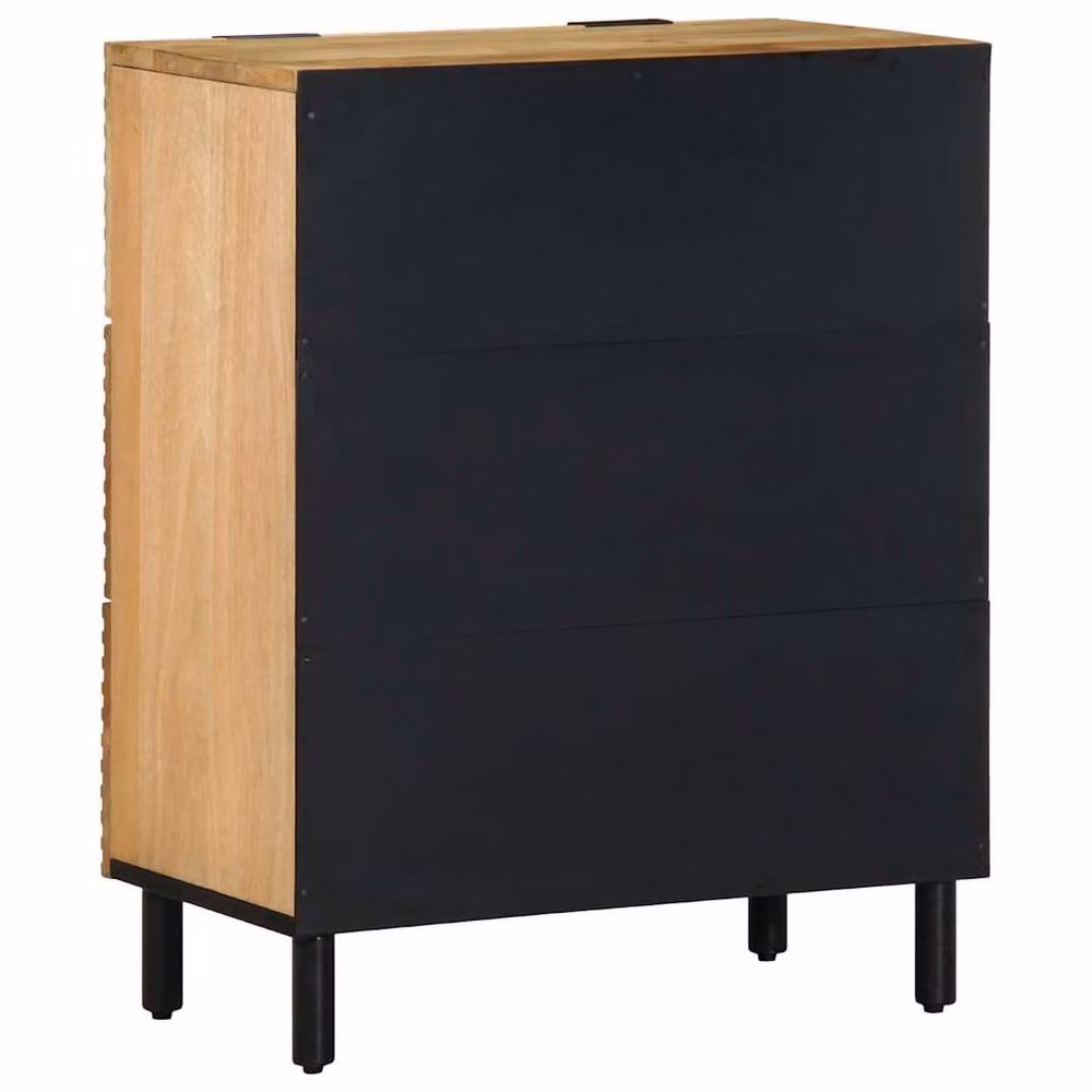 Berkfield Home Set of 2 Brown Mango Wood Sideboards, W: 60 cm, D: 33 cm, H: 75 cm – 3