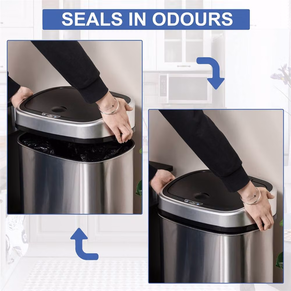 Nordara 48L Sensor Dustbin Touchless Trash Can in Silver – 4