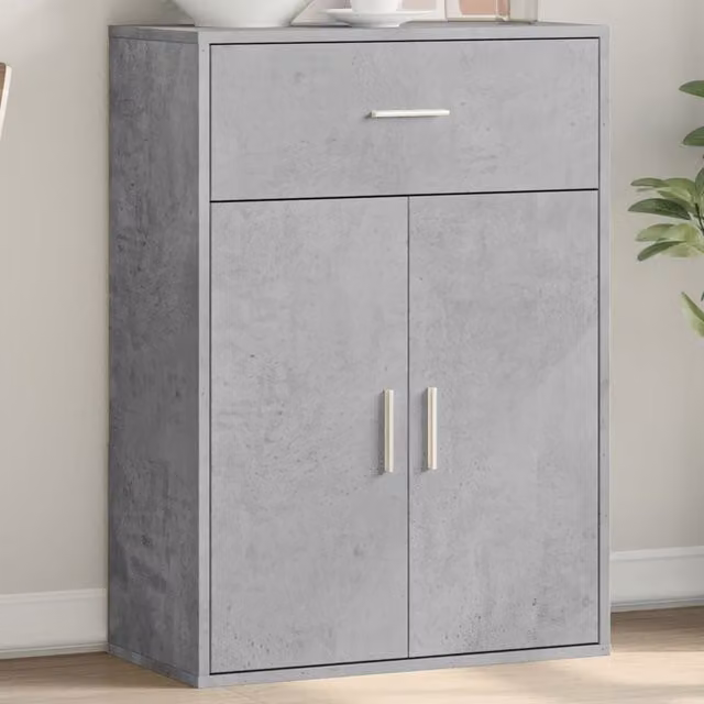 Berkfield Home Sideboard in Concrete Grey, W/D/H: 60 x 30 x 84 cm – 1