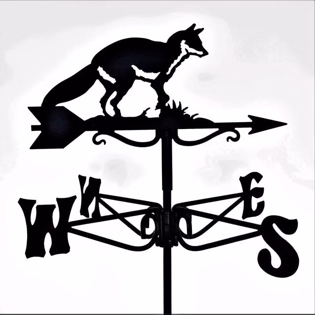 Espira Fox Mini Metal Weathervane in Black