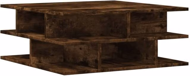 Berkfield Home Smoked Oak Coffee Table in Brown, W/D/H: 70 x 70 x 29 cm