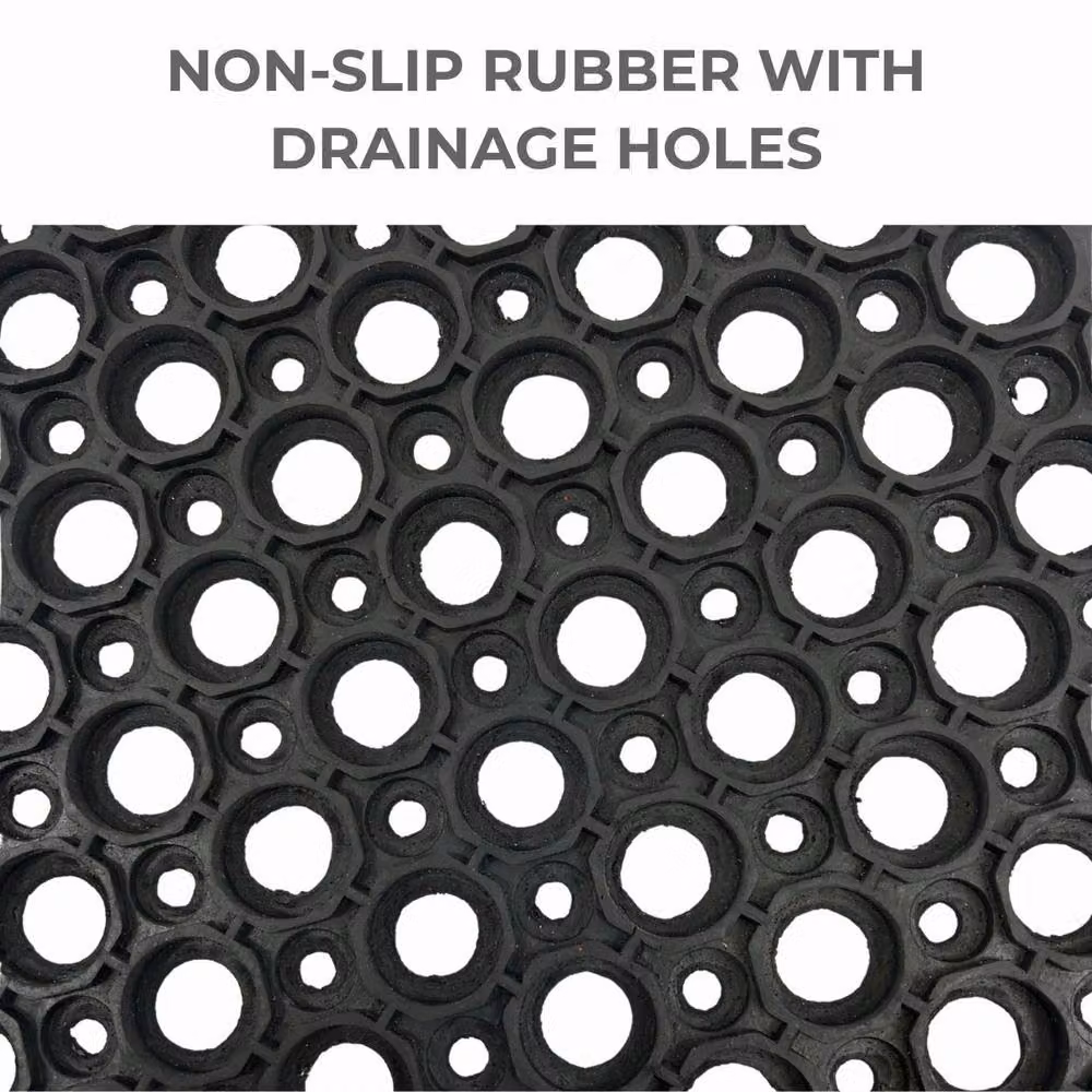 Ark Mat Heavy Duty Non-Slip Rubber Door Mat in Black, W/D/H: 120 x 80 x 1 cm – 6