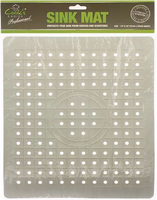 Cooks Choice Rectangular Anti Slip Sink Mat in Beige and White, 200g