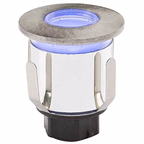 Netlighting Blue LED Mini Ground Recessed Light with 3 Interchangeable Heads, IP65, Silver Metal – 1