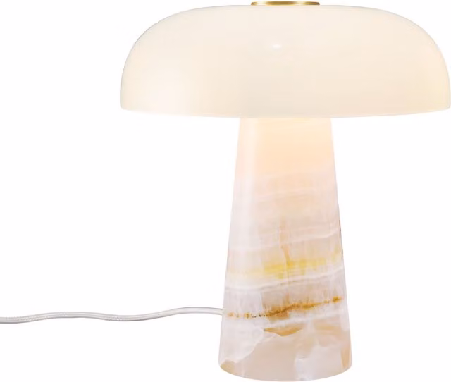 Nordlux Pink and White Jade Table Lamp with Brass Details and E14 Socket